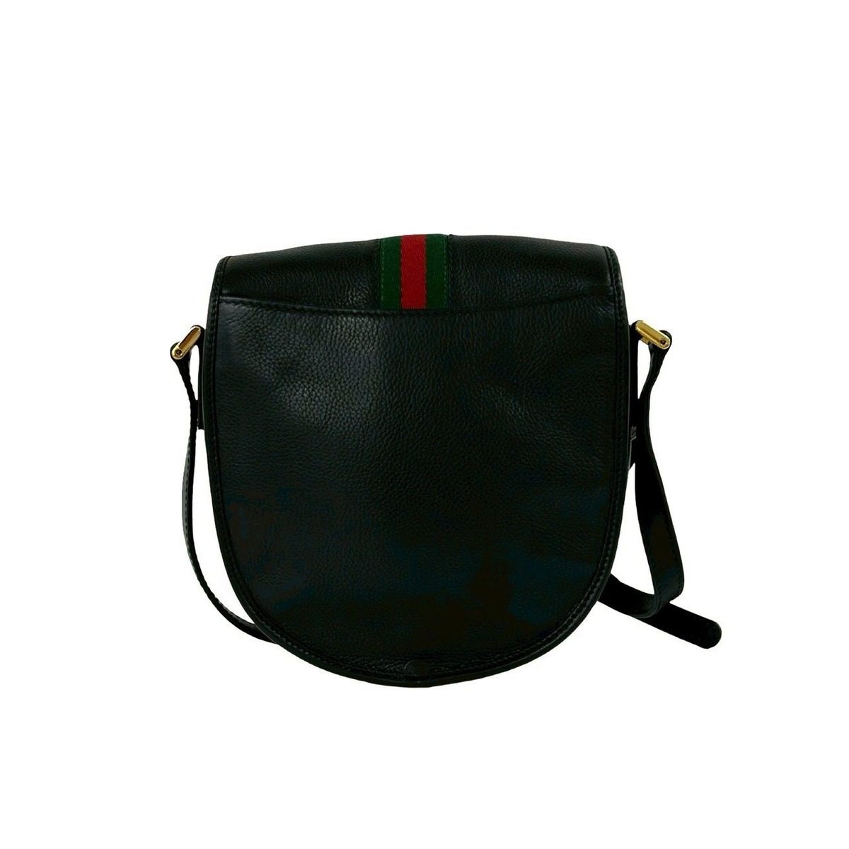 Gucci Vintage Sherry Line GG Logo Leather Shoulder Bag Pochette Black — view 3