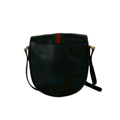 Gucci Vintage Sherry Line GG Logo Leather Shoulder Bag Pochette Black — view 3