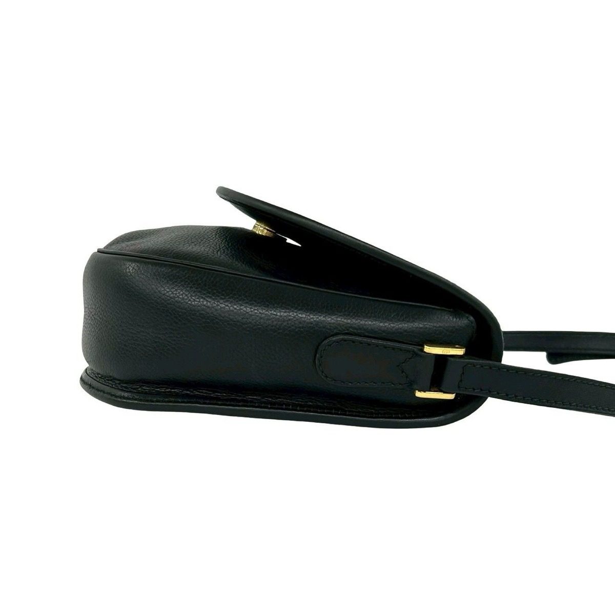 Gucci Vintage Sherry Line GG Logo Leather Shoulder Bag Pochette Black — view 6