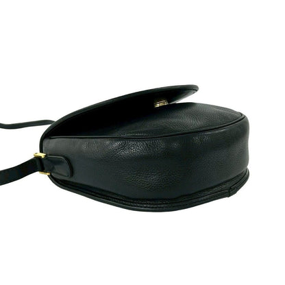 Gucci Vintage Sherry Line GG Logo Leather Shoulder Bag Pochette Black — view 7