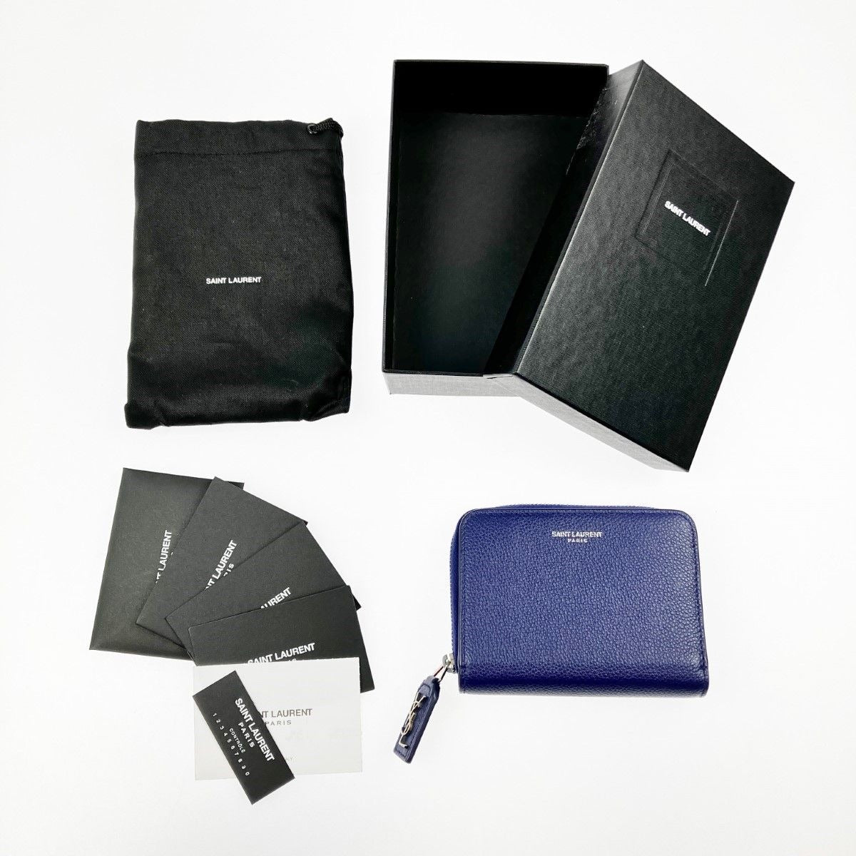 Saint Laurent Bifold Wallet and Cloth Bag Blue