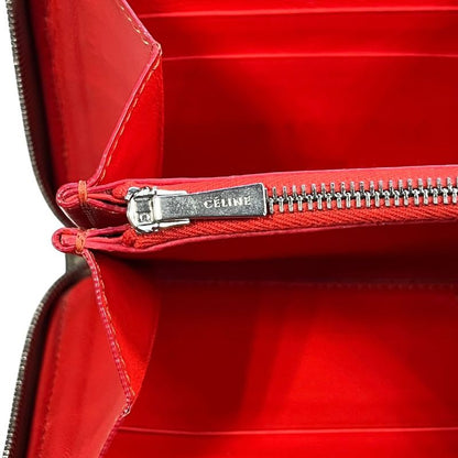 2853 Celine Large Zipped Wallet Long Zipper Beige Preowned W-Tn-3106