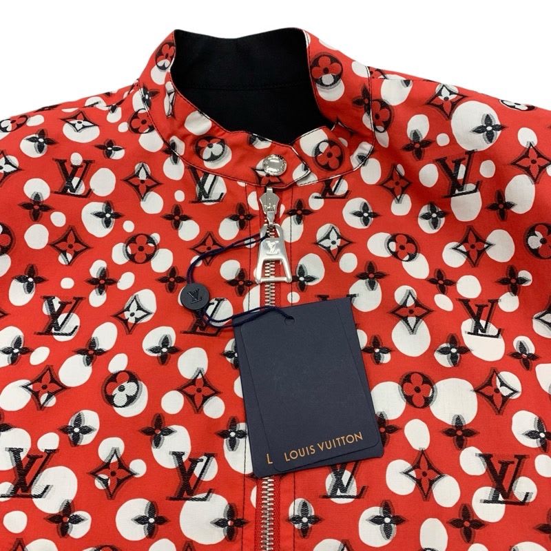 Louis Vuitton Outerwear Cotton Red Black Yayoi Kusama Monogram 23 SS