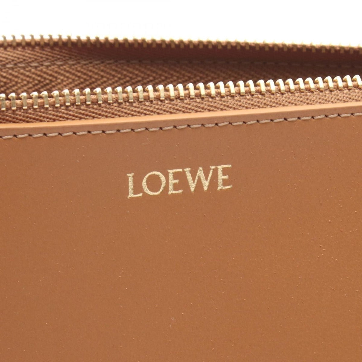 Loewe Clutch Puzzle Fold Pouch Brown Leather — view 4