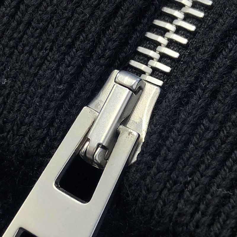 Loewe 23aw Anagram Zip-Up Wool Knit Sweater H526y16k42 Black XXL