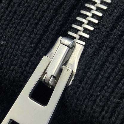 Loewe 23aw Anagram Zip-Up Wool Knit Sweater H526y16k42 Black XXL