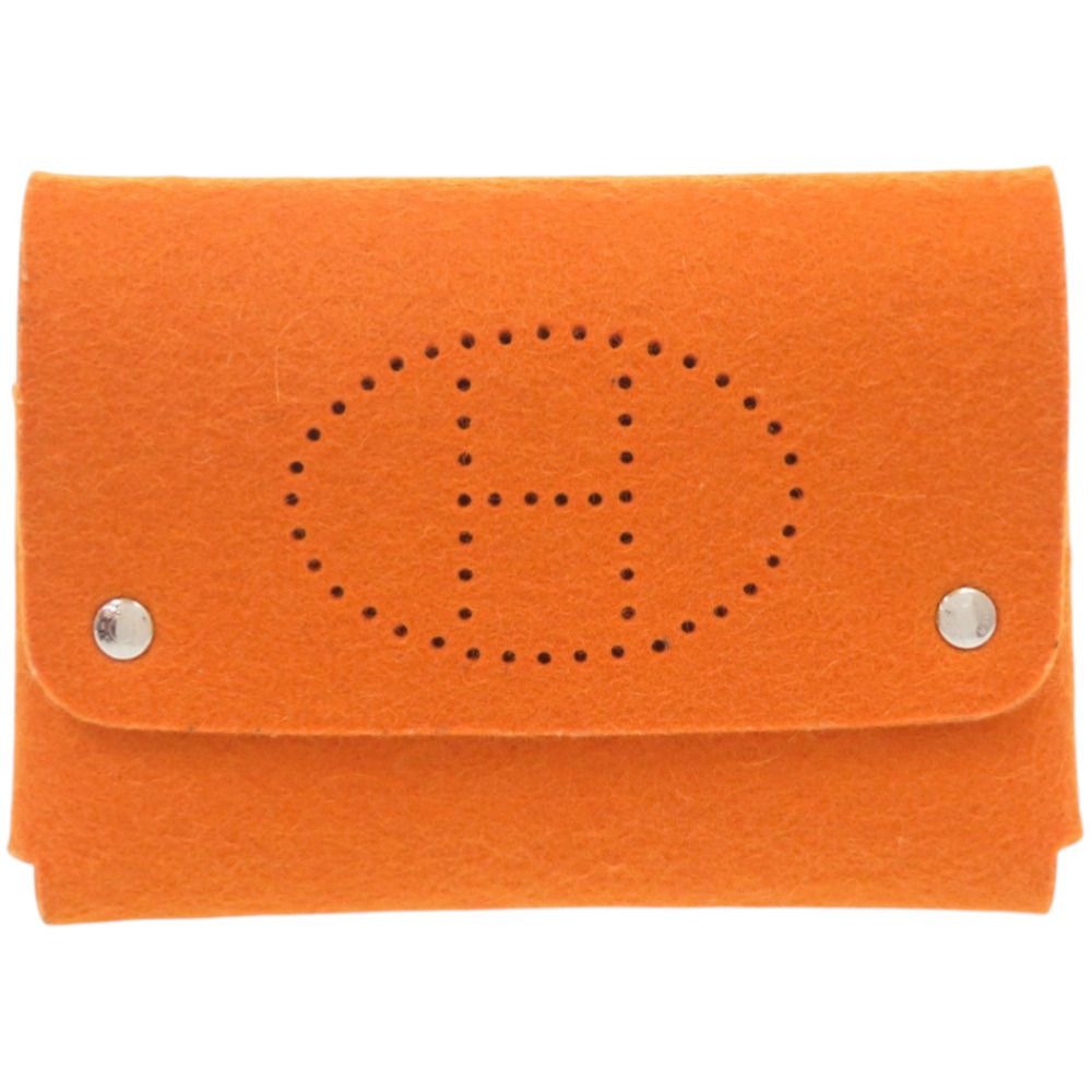 Hermes Playing Card Case Etui Carte GM Felt Orange