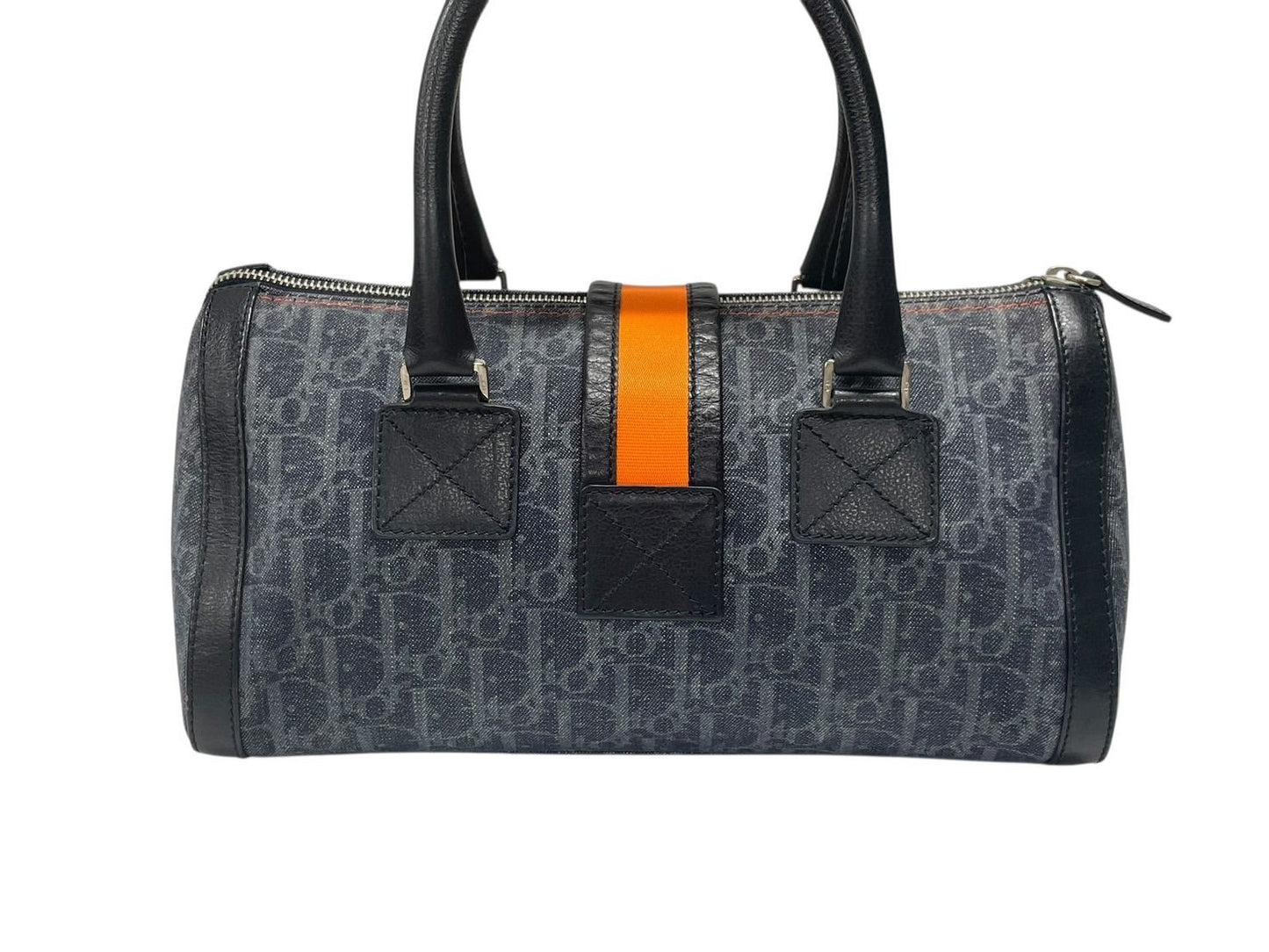 Dior Trotter Line Handbag Navy Orange Silver — view 3