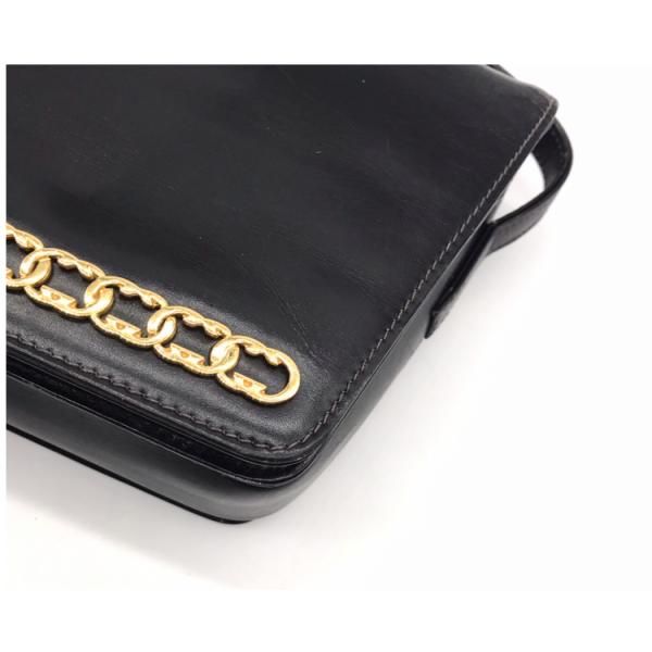 Gucci Leather Logo Shoulder Bag Black