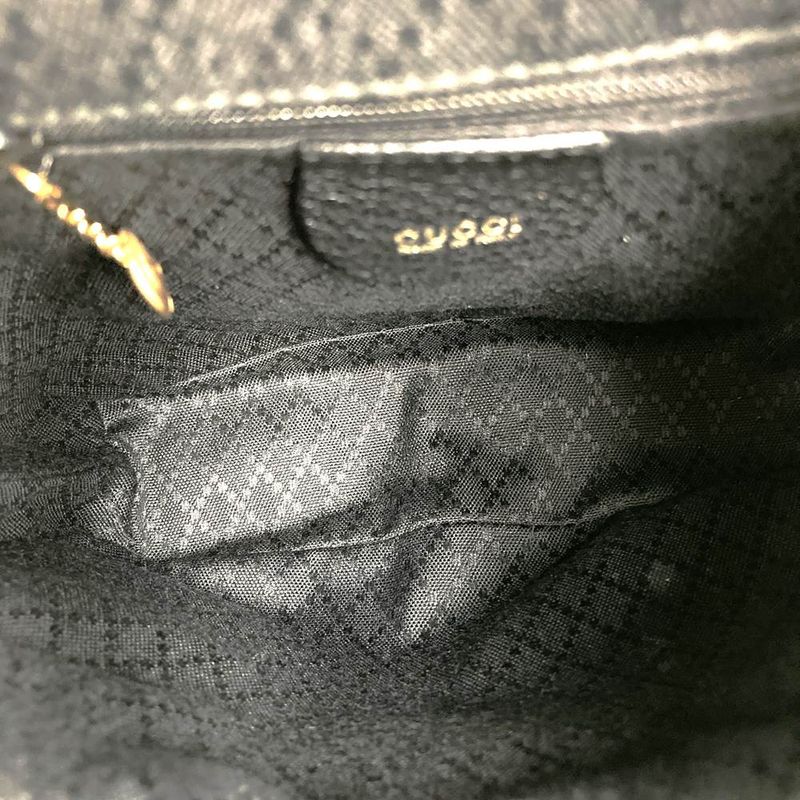 Gucci 00319560030 Backpack Daypack Black Suede/leather Bamboo Women's