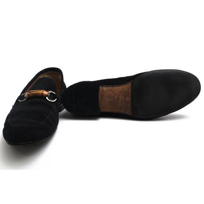 Gucci Bit Loafer Shoes Men Suede Leather Black Bamboo — view 7