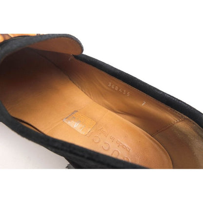 Gucci Bit Loafer Shoes Men Suede Leather Black Bamboo — view 8