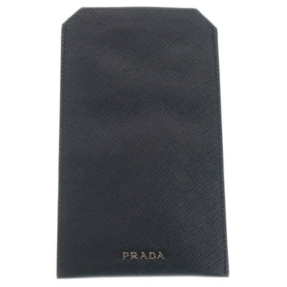 Prada Sapphire Leather Travel Case Card Black 2 Zh004