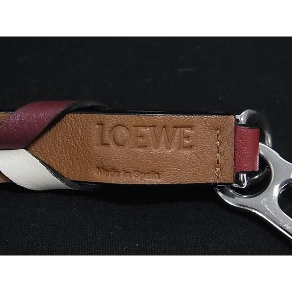 Loewe Shin Braided Leather Bag Shoulder Strap Crossbody Red — view 4