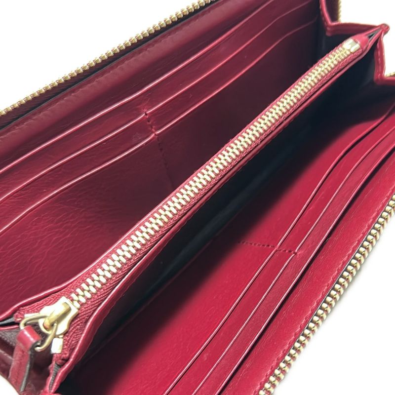 Gucci Long Wallet Lovely GG Pattern 295671 Beige Dark Brown And Bordeaux