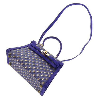 Hermes Kelly 20 Owl Outer Stitch Dobris Silk Blue Gold Hardware 00T Engraved