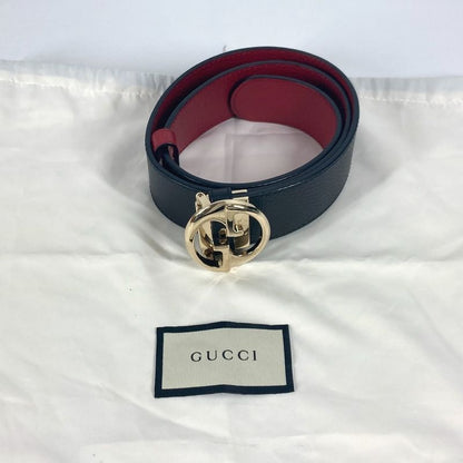 Gucci Belt Double G Logo Buckle 450000 Leather Red