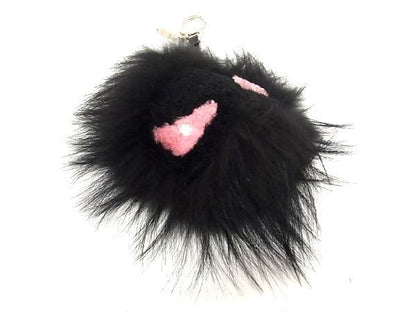 Fendi Bag Bugs Monster Fur Bag Charm Key Holder Black Ar4982