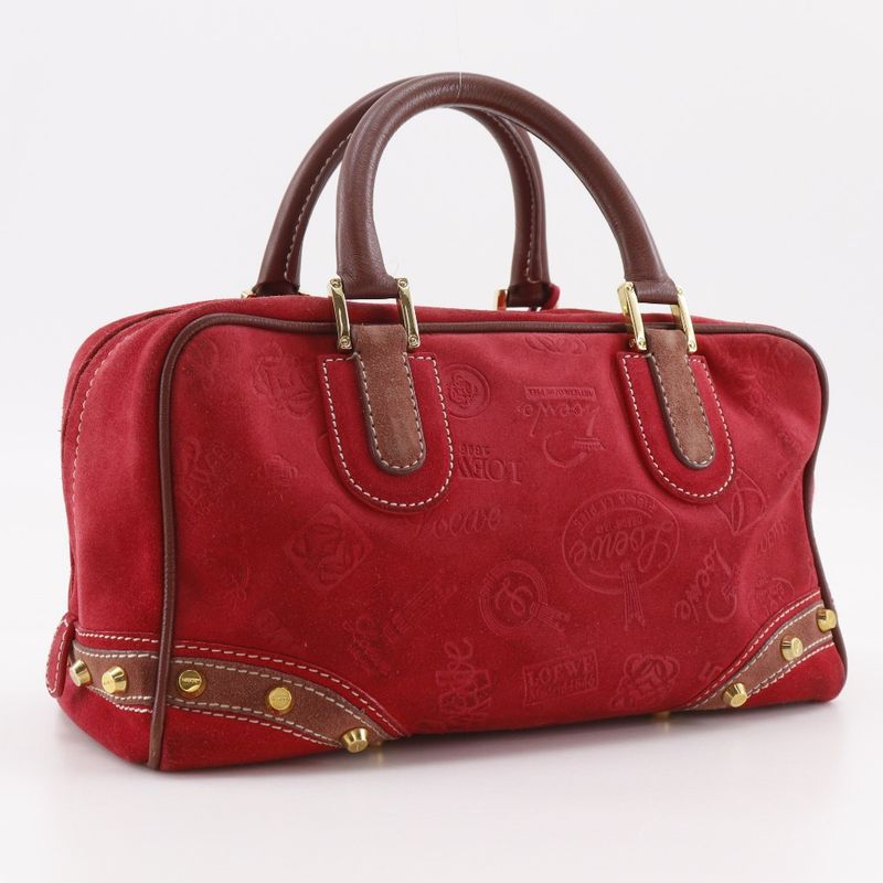 Loewe Amazona 28 160th Anniversary Mini Boston Leather X Suede Women's Handbag