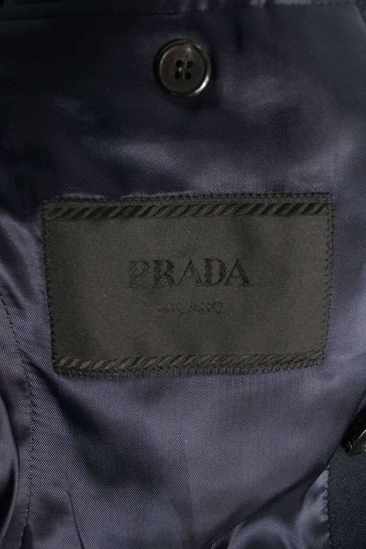 Prada Uc474e S222 180 Faux Fur Decorated Wool Chester Coat Men 46R
