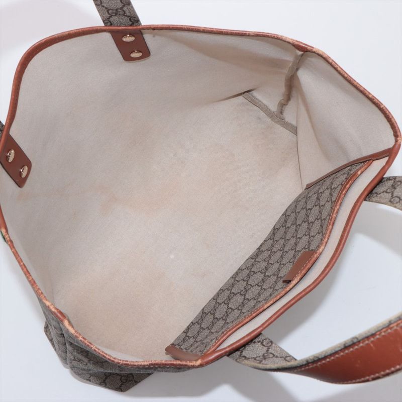 Gucci GG Supreme Tote Bag 211134 Unisex Brown Made In Italy