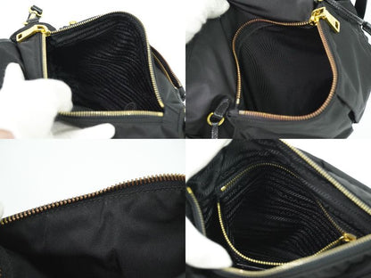 Authentic Prada Nylon Shoulder Bag Pochette Black Bag Pre-owned [follow-up