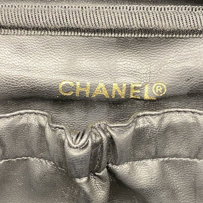 Chanel Vanity Bag Caviar Skin Black Gold Hardware Women