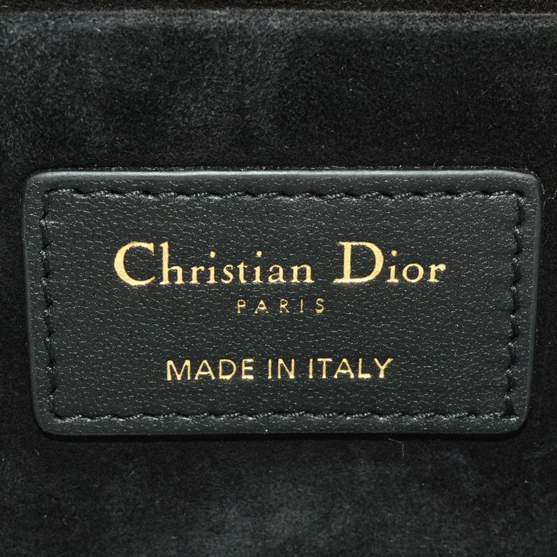 Dior Vanity Bag Shoulder Bag Leather Canvas Black