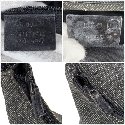 Gucci One Shoulder Bag GG Canvas 105649 Hobo Soho Black Gray