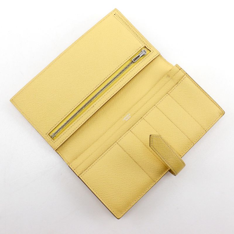 Hermes Bearn Souffle Vaux Epson Yellow R Ladies Long Wallet