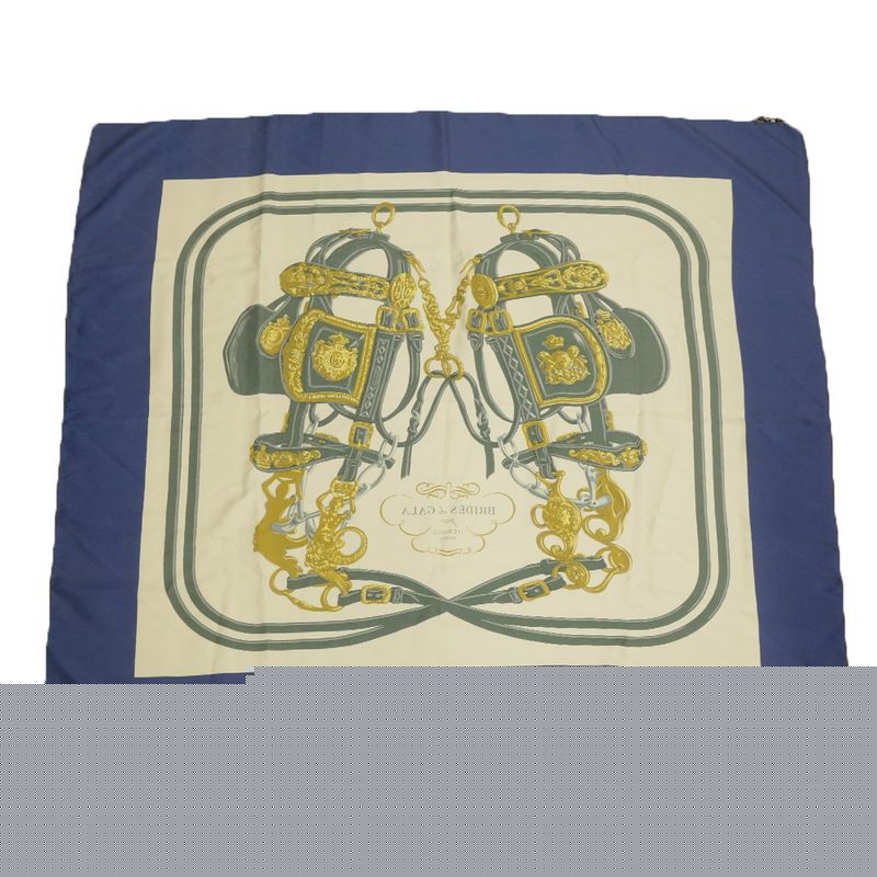 Hermes 001266s Carre 90 Brides De GALA Ceremonial Bridle Navy - 100%