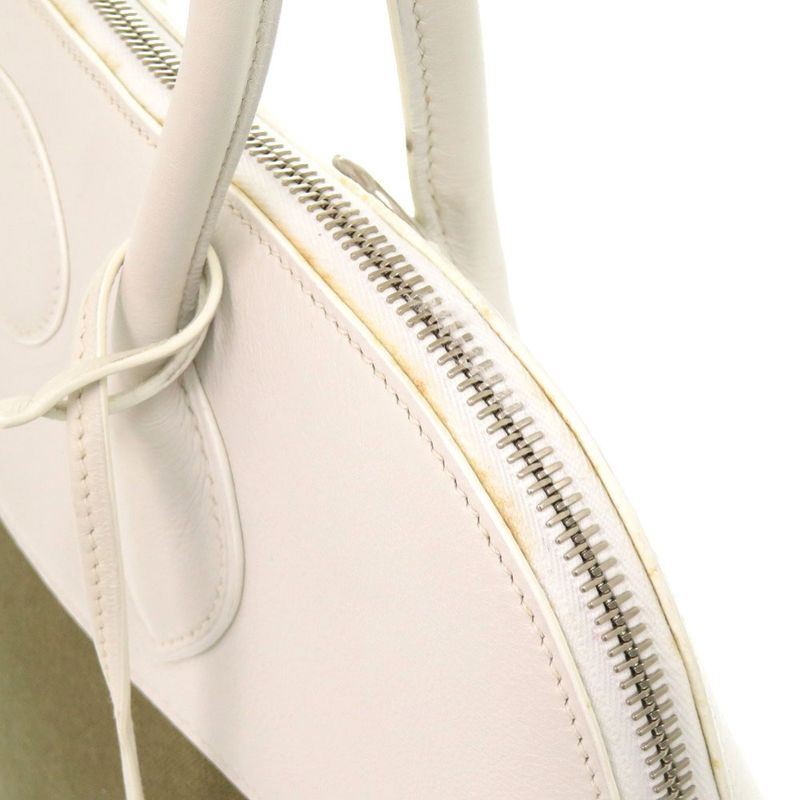 Hermes Bolide 37 Toile Gibesieres Vorsluft Khaki White □K Engraved Handbag 1537