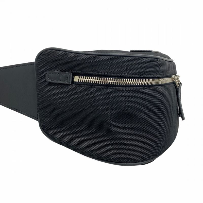 Gucci Waist Bag Sherry Line 630920 Nylon Black Silver Hardware Men Women Unisex