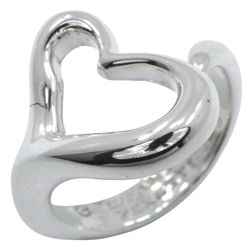 Tiffany & Co Open Heart Elsa Peretti Silver 925 Size 8.5 Ladies 4.5g Ring