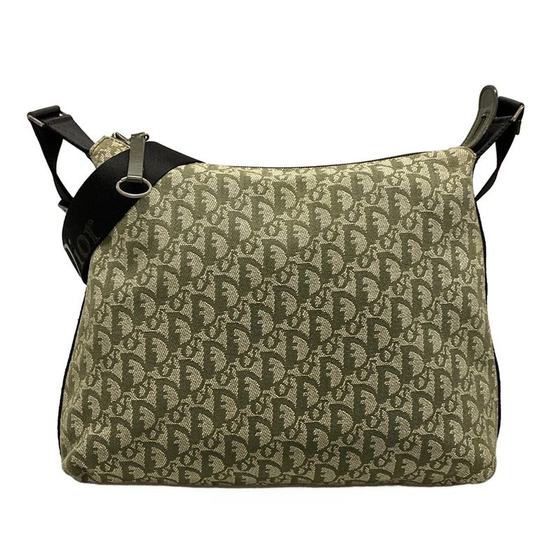 Dior/christian Dior Shoulder Bag Trotter Khaki Ivory And Black