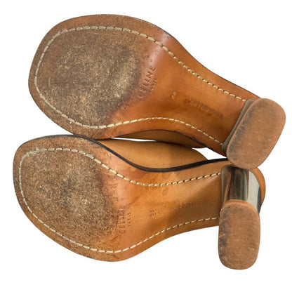 Good Celine Phoebe Period Metal Heel Thong Sandals Size 35 Approx 22cm (8.66in)