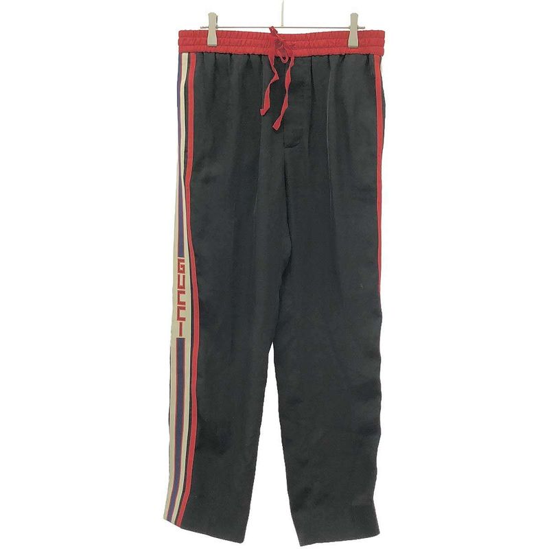 Gucci Sideline Logo Jogging Pants 522935 Z739c Black Red 44