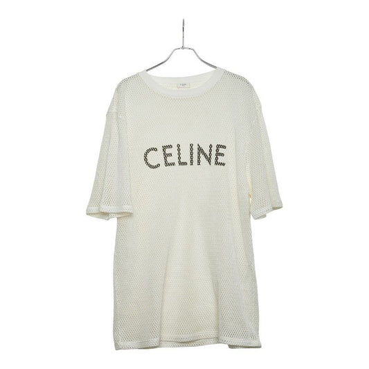 Celine 22SS Logo Mesh T-shirt Oversized Size: L 2x59a950p White Black Cotton