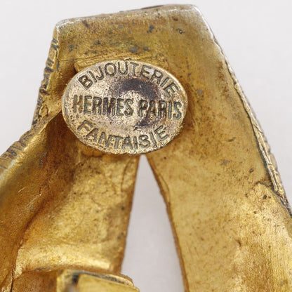 Hermes Ribbon Motif Bijouterie Fantaisie Vintage Gold Plated Ladies 34.0g