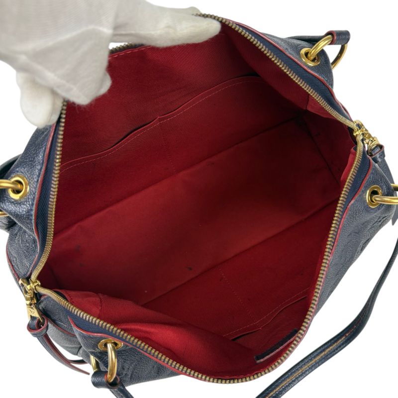 Louis Vuitton Pontje Shoulder Bag Mini Tote Bag Empreinte Leather Embossed Navy