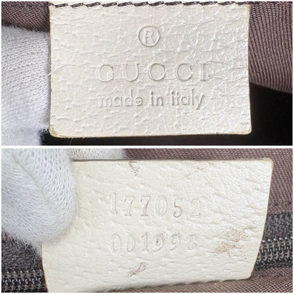 Gucci Tote Bag Brown Beige Ivory GG Canvas Sherry Line Ribbon