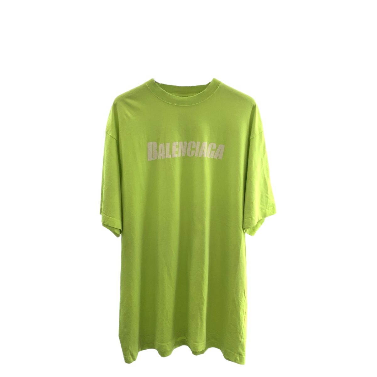 Balenciaga Caps Boxy Fit Light Green White Cotton Short Sleeve