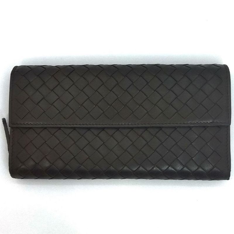 Bottega Veneta Intrecciato Long Wallet Leather 150509 Brown