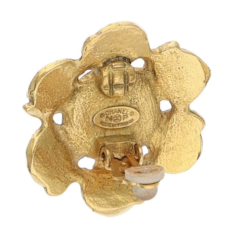 Chanel 04P Coco Mark Faux Pearl GP Earring Ladies