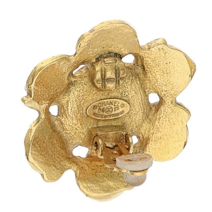 Chanel 04P Coco Mark Faux Pearl GP Earring Ladies