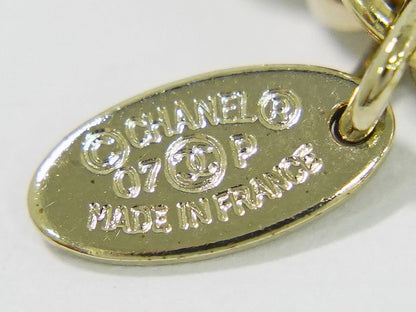 Authentic Chanel Coco Mark Flower Faux Pearl Necklace Pendant GP Gold Plated