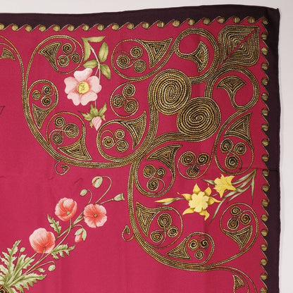 Hermes Carré 90 Arabesques Arabesque Silk Red Women's Scarf