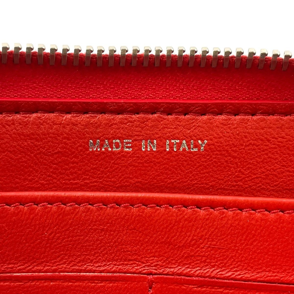 Chanel CC Logo Quilted Zip Around Lambskin Red Wallet Silver — view 15