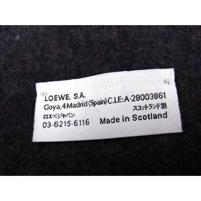 Loewe Muffler Anagram Dark Gray 75% Wool 25% Angora Fringe Scarf — view 2