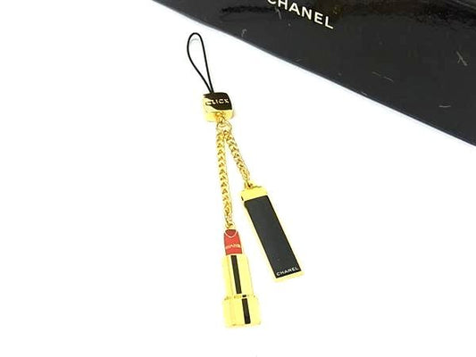 Chanel Logo Click Rouge Allure Lanyard Key Holder Charm Women's
